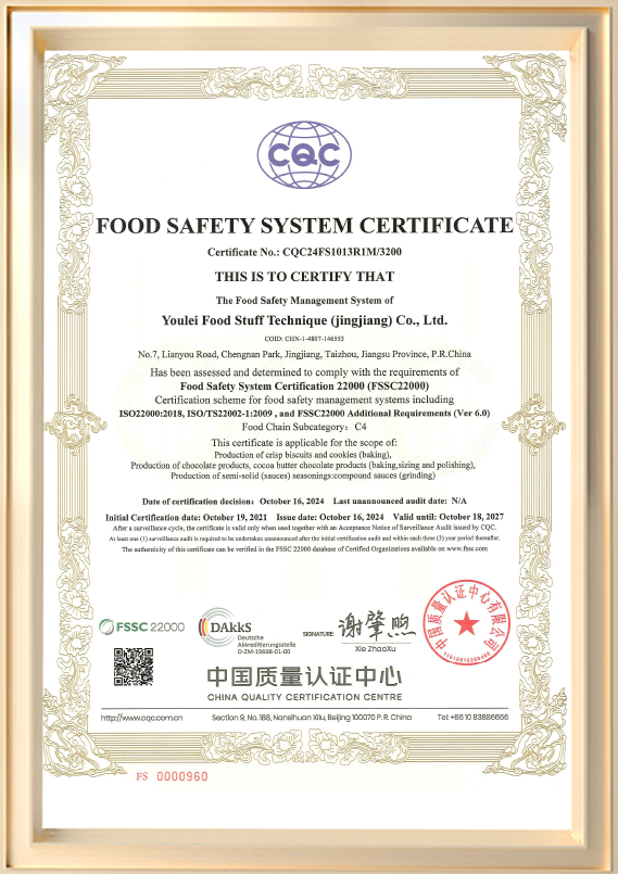Certifikát systému bezpečnosti potravin
